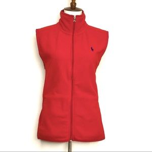 Polo Ralph Lauren Golf Red Zip Fleece Vest Medium